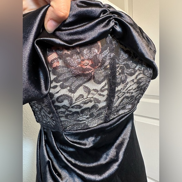 Floral Glitter Corset Dress in Black prom or evening corset sexy dress - Picture 9 of 17